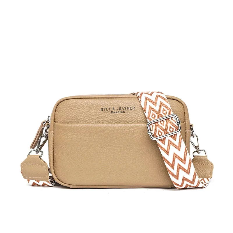 Luxury Genuine Leather Ladies Messenger Bag 100% Soft Cowhide Shoulder Crossbody Bags