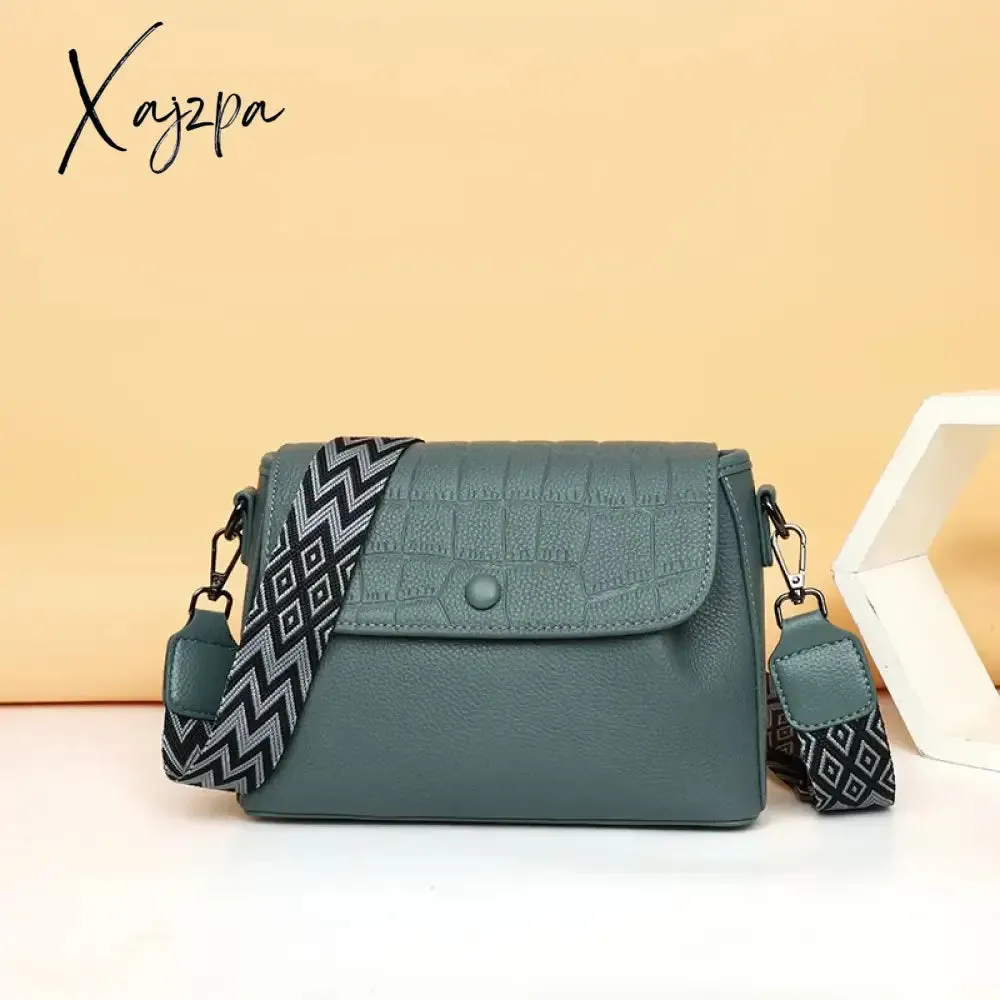Luxury Wide shoulder Strap Handbags Women Bags Designer 100% Genuine Leather Cowhide Stylish Crossbody Shoulder Bag Sac A Main