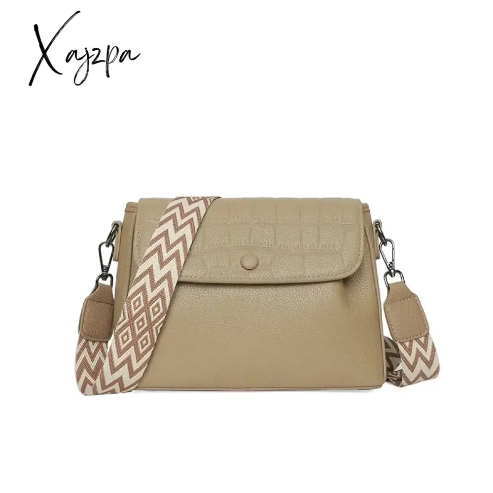 Luxury Wide shoulder Strap Handbags Women Bags Designer 100% Genuine Leather Cowhide Stylish Crossbody Shoulder Bag Sac A Main