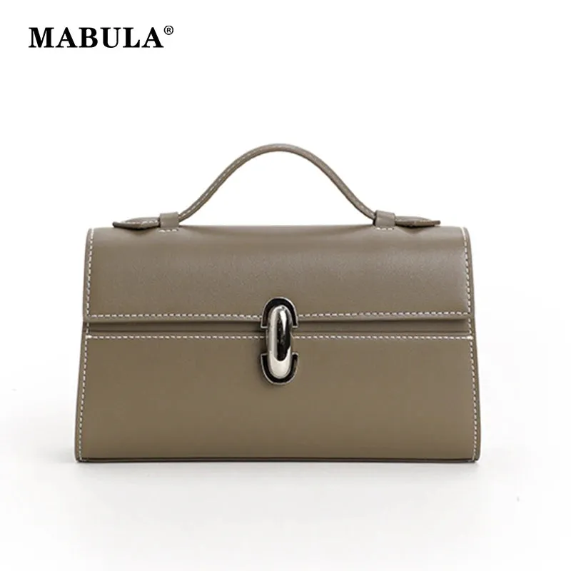 MABULA Leather Top Handle Satchel Purse