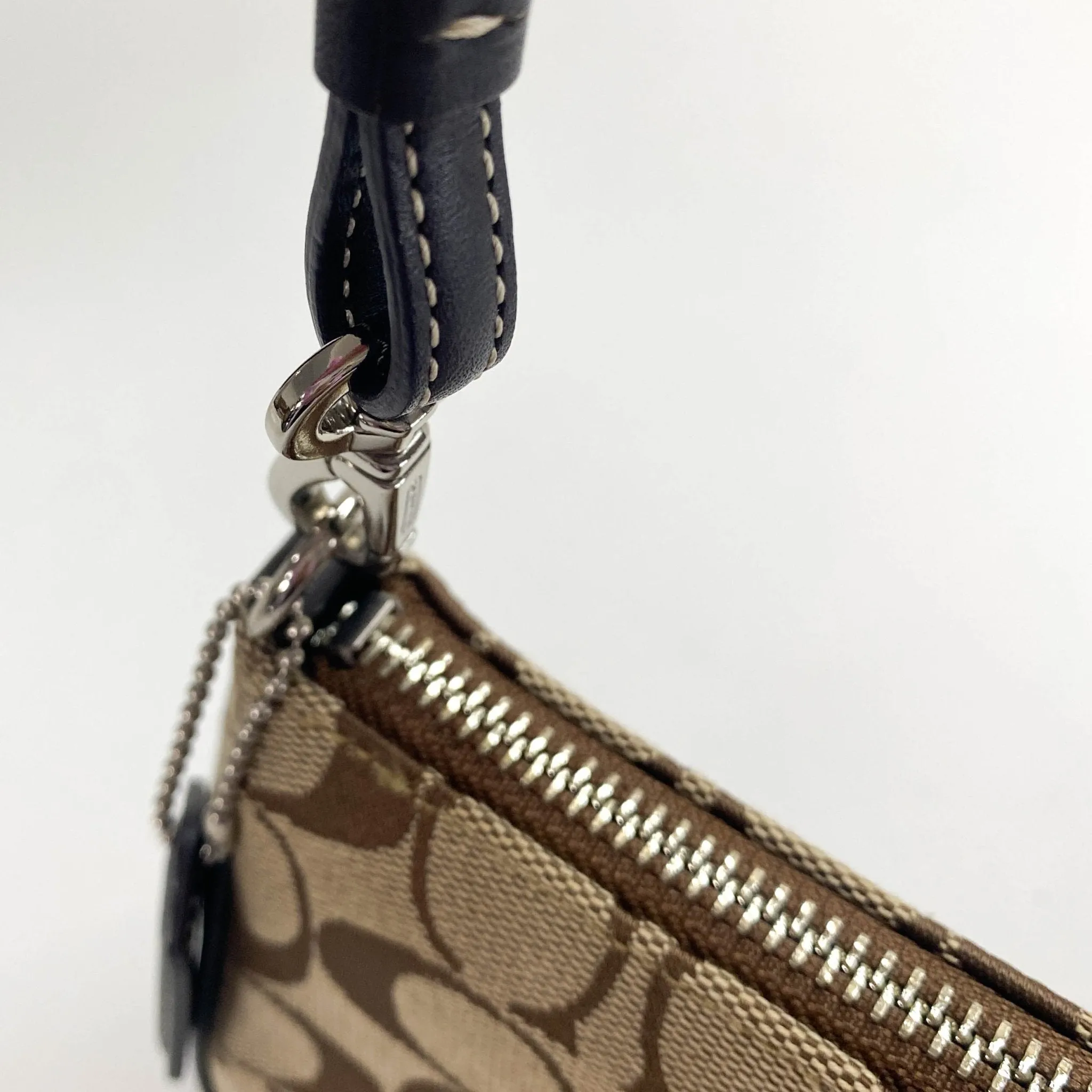 Mini Shoulder Bag In Brown Signature Canvas / Leather