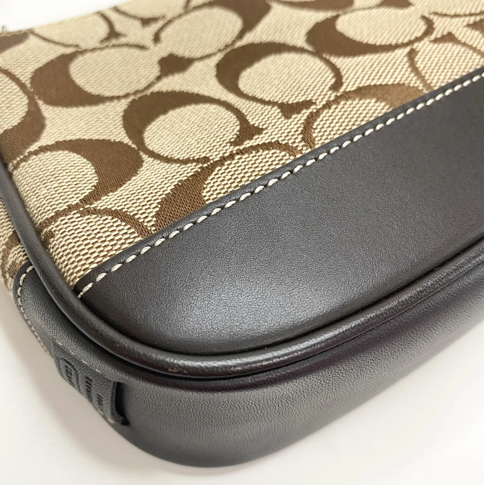 Mini Shoulder Bag In Brown Signature Canvas / Leather