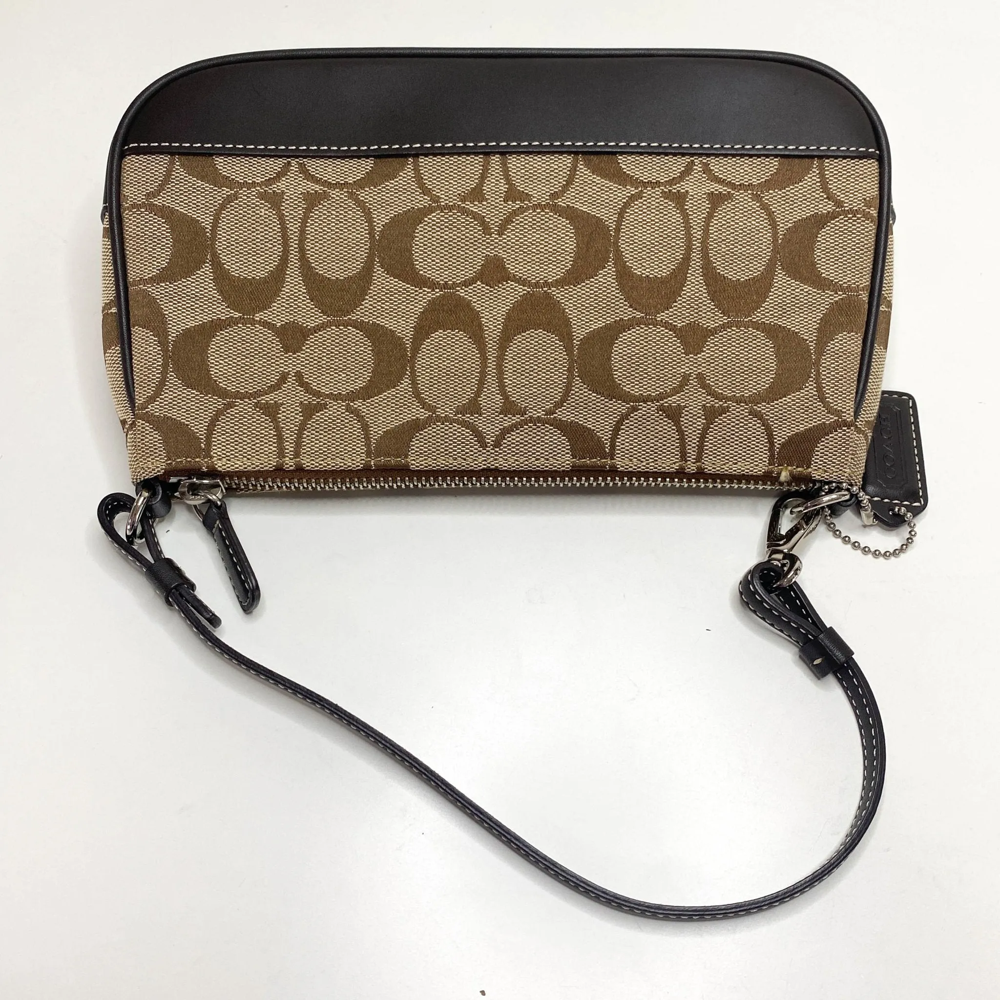 Mini Shoulder Bag In Brown Signature Canvas / Leather