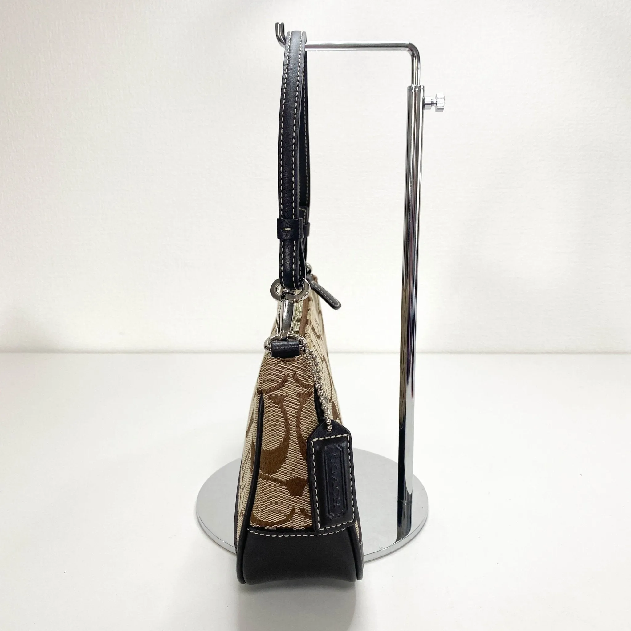 Mini Shoulder Bag In Brown Signature Canvas / Leather