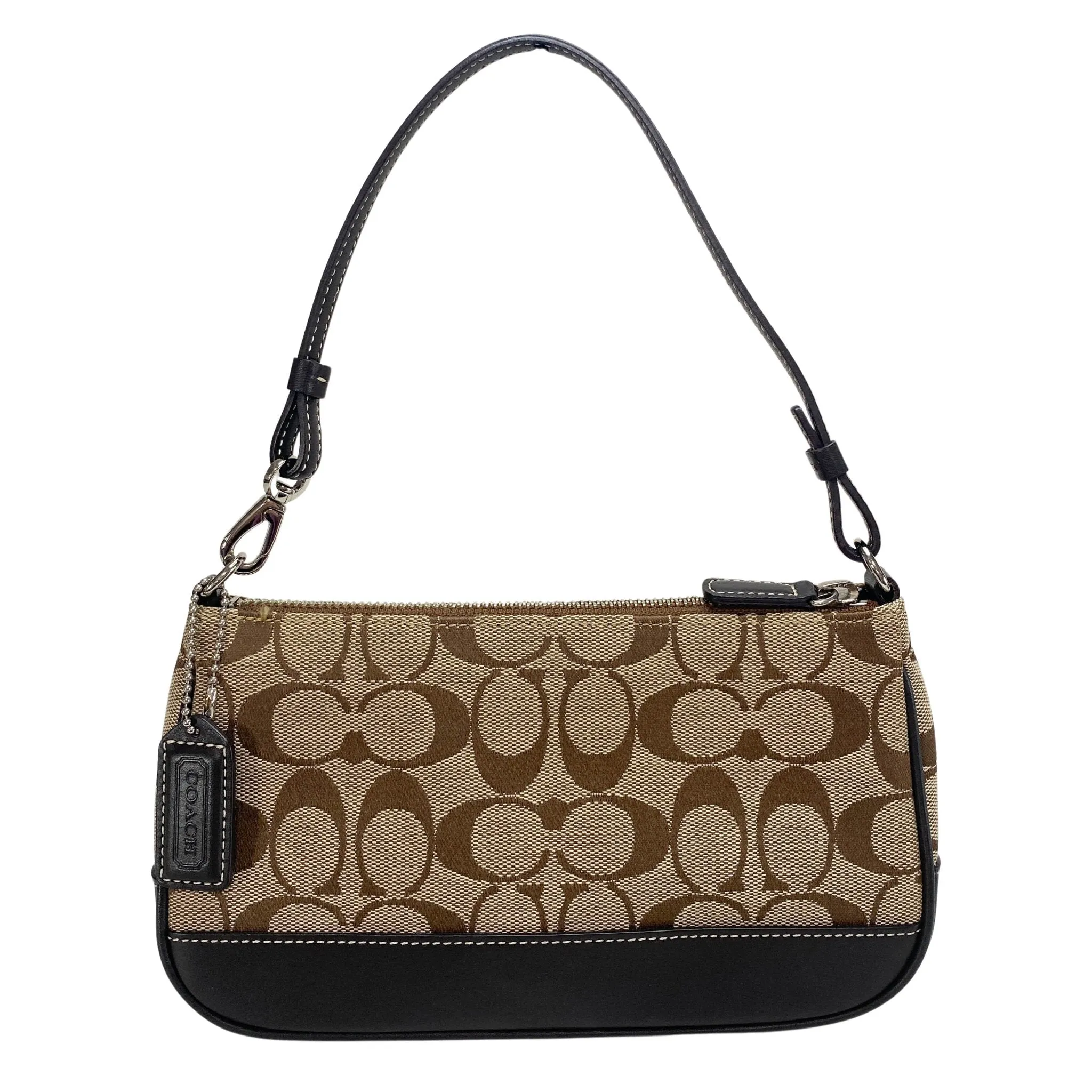 Mini Shoulder Bag In Brown Signature Canvas / Leather