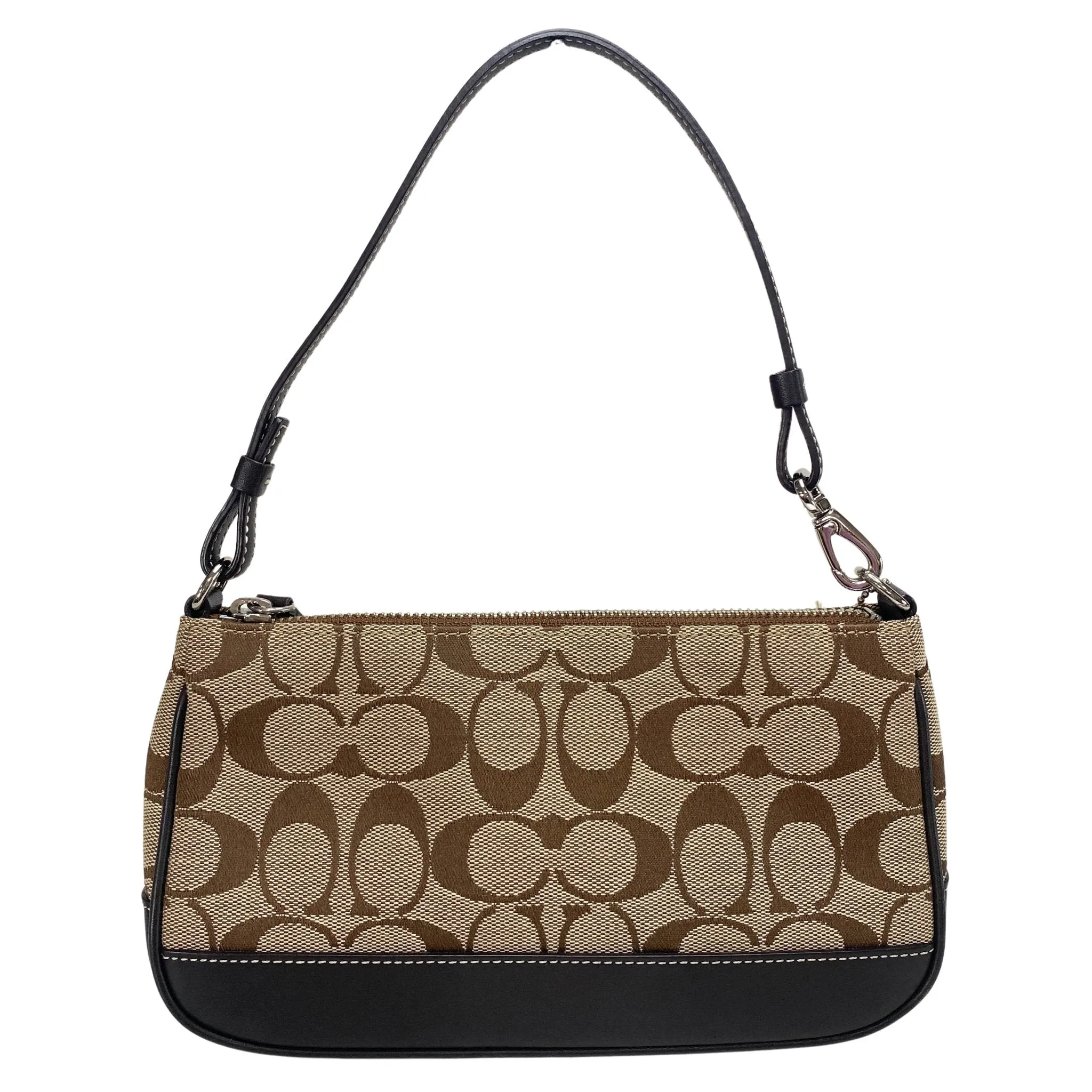 Mini Shoulder Bag In Brown Signature Canvas / Leather