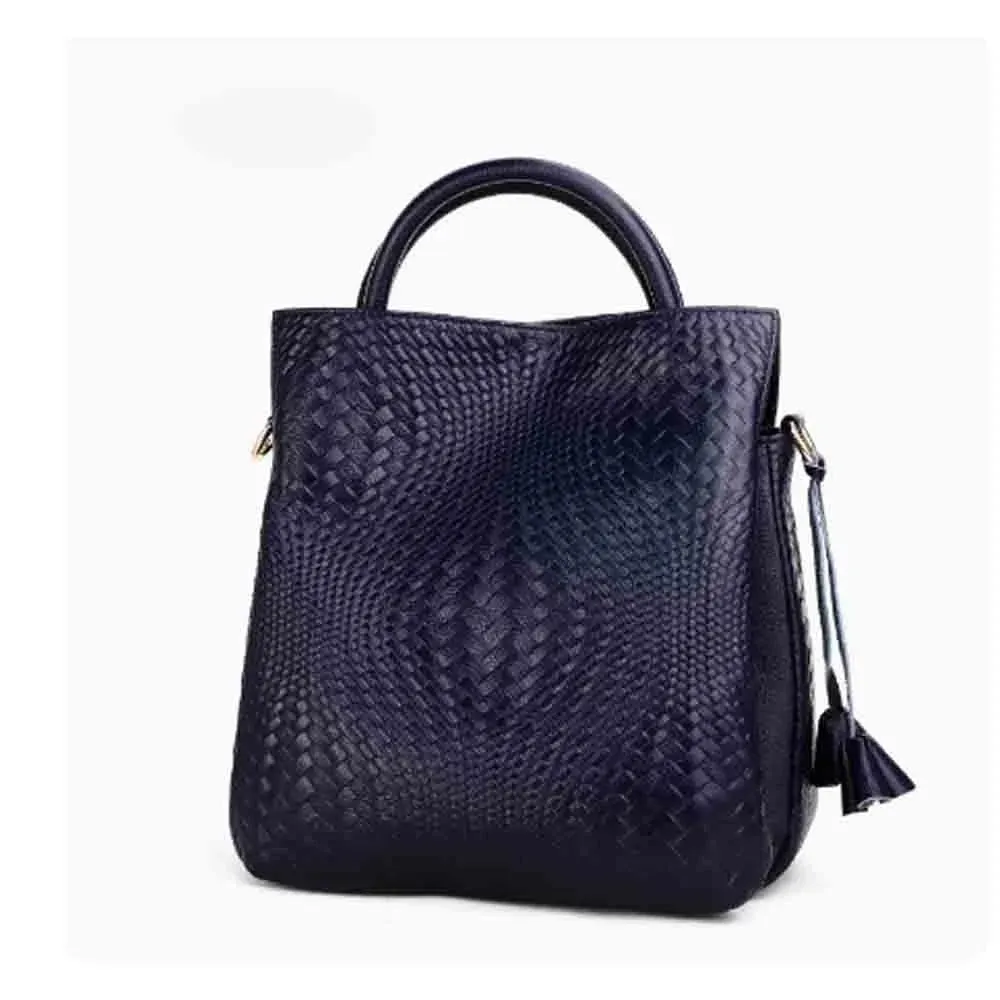 Minimalism Fashion Women Bucket Bag Luxury Genuine Leather Handbags
