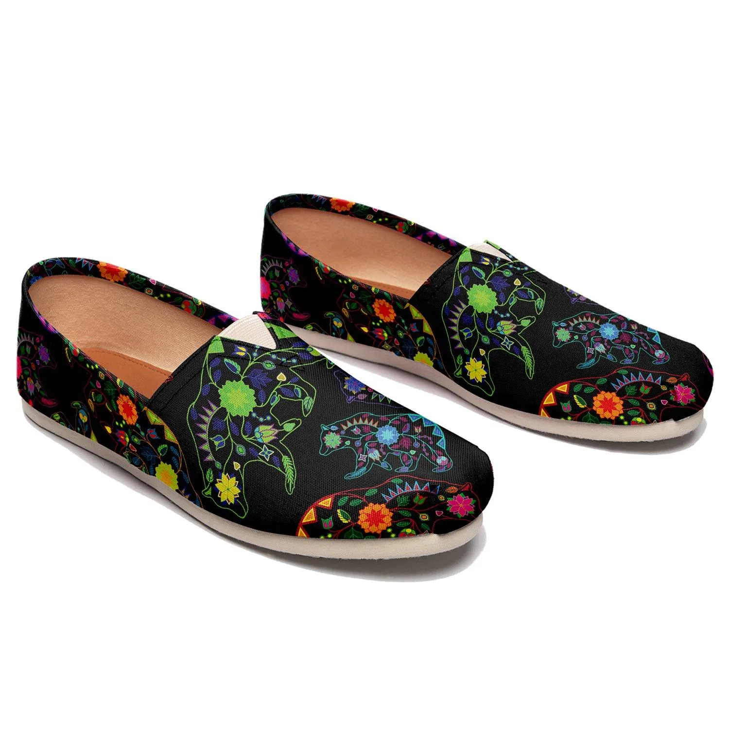 Neon Floral Bears Slip On