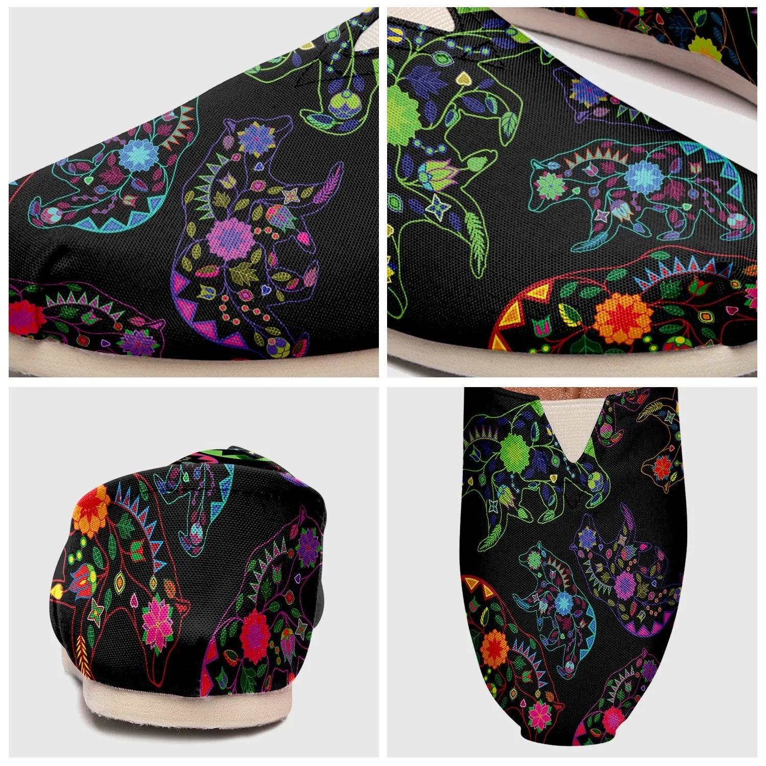 Neon Floral Bears Slip On
