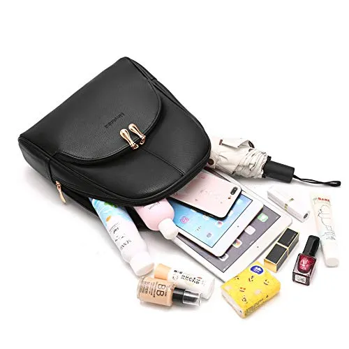 Nevenka Brand Women Bags Backpack PU Leather Zipper Bags Purse Casual Backpacks Shoulder Bags (BLUE)
