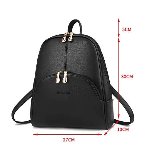 Nevenka Brand Women Bags Backpack PU Leather Zipper Bags Purse Casual Backpacks Shoulder Bags (BLUE)
