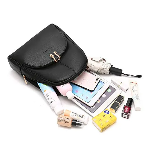 Nevenka Brand Women Bags Backpack Purse PU Leather Zipper Bags Casual Backpacks Shoulder Bags (Autumn Maple)