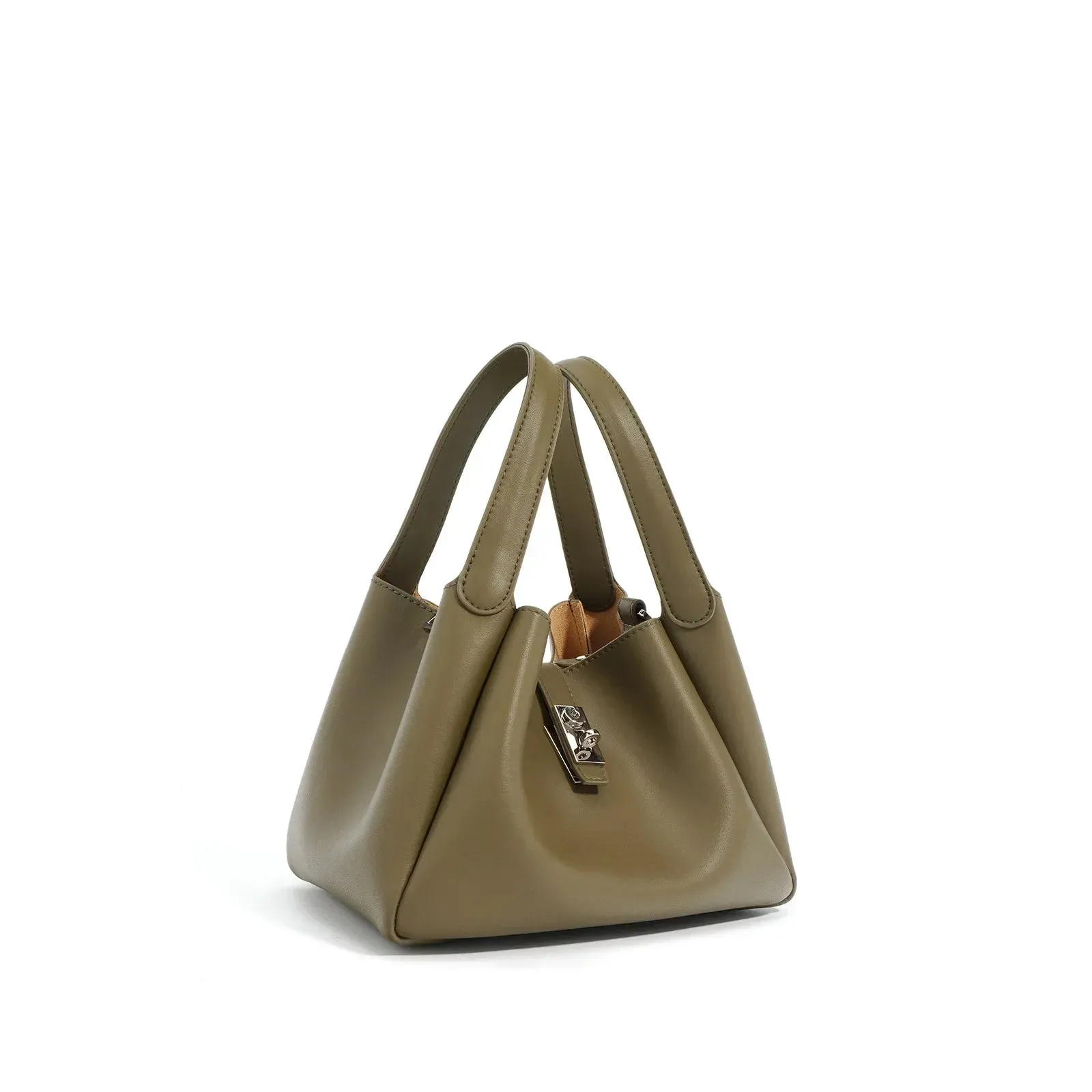 New Style Cow Leather Bucket Bag for Women Mini Handbag