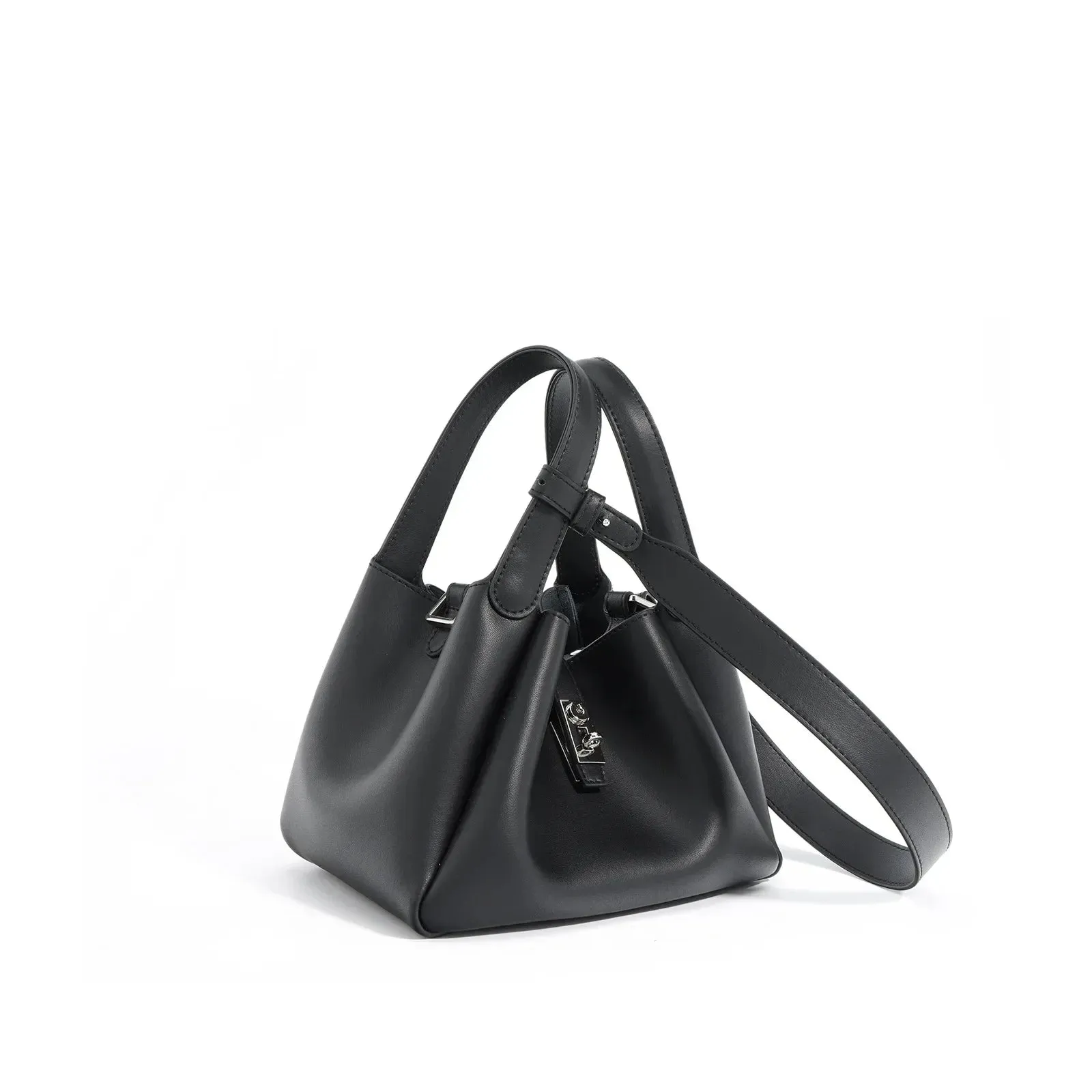 New Style Cow Leather Bucket Bag for Women Mini Handbag
