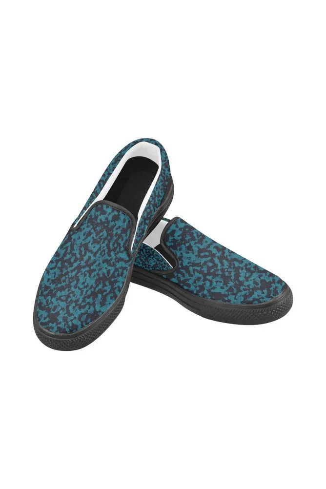 Night Camouflage Men's Unusual Slip-on Canvas Shoes (Model 019)