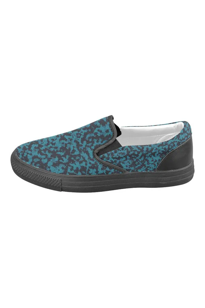 Night Camouflage Men's Unusual Slip-on Canvas Shoes (Model 019)