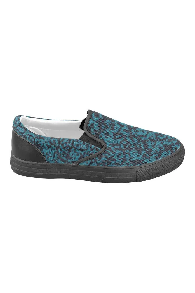Night Camouflage Men's Unusual Slip-on Canvas Shoes (Model 019)