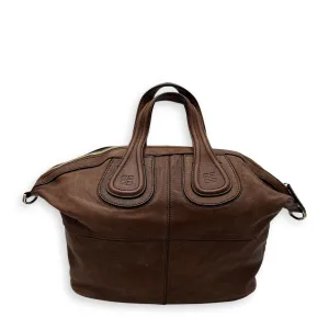 Nightingale Medium Brown Messenger in Lambskin, Gold hardware