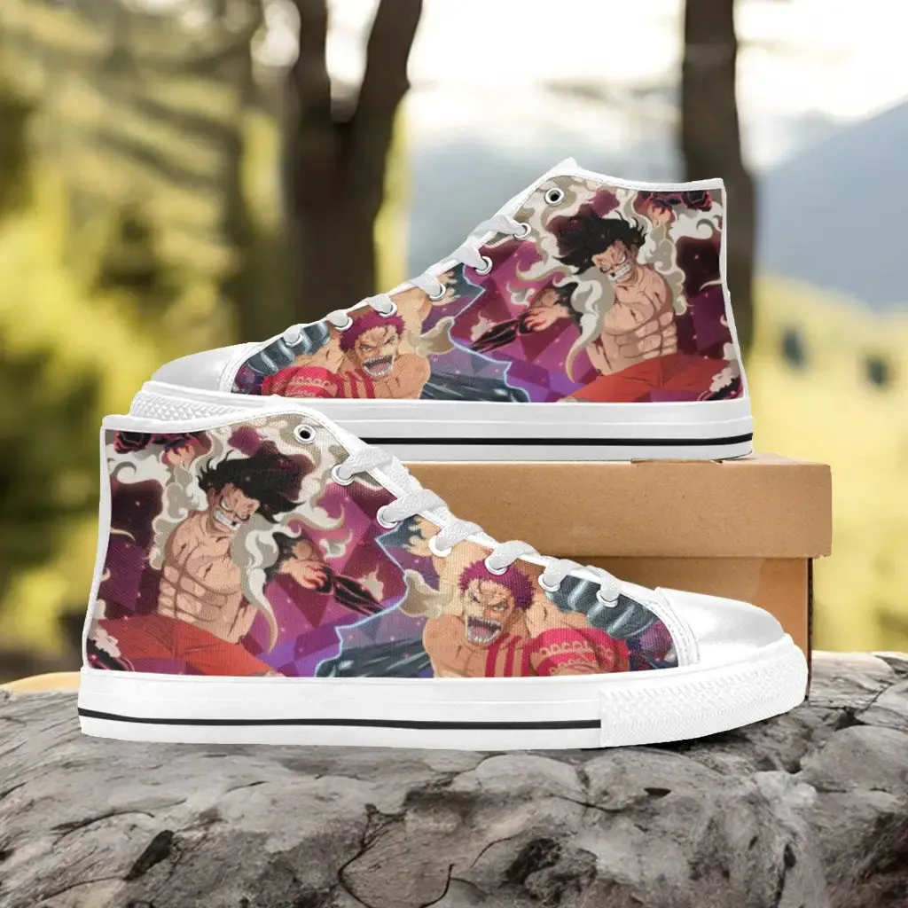 One Piece Straw Hat Monkey D Luffy vs Katakuri Shoes High Top Sneakers for Kids and Adults