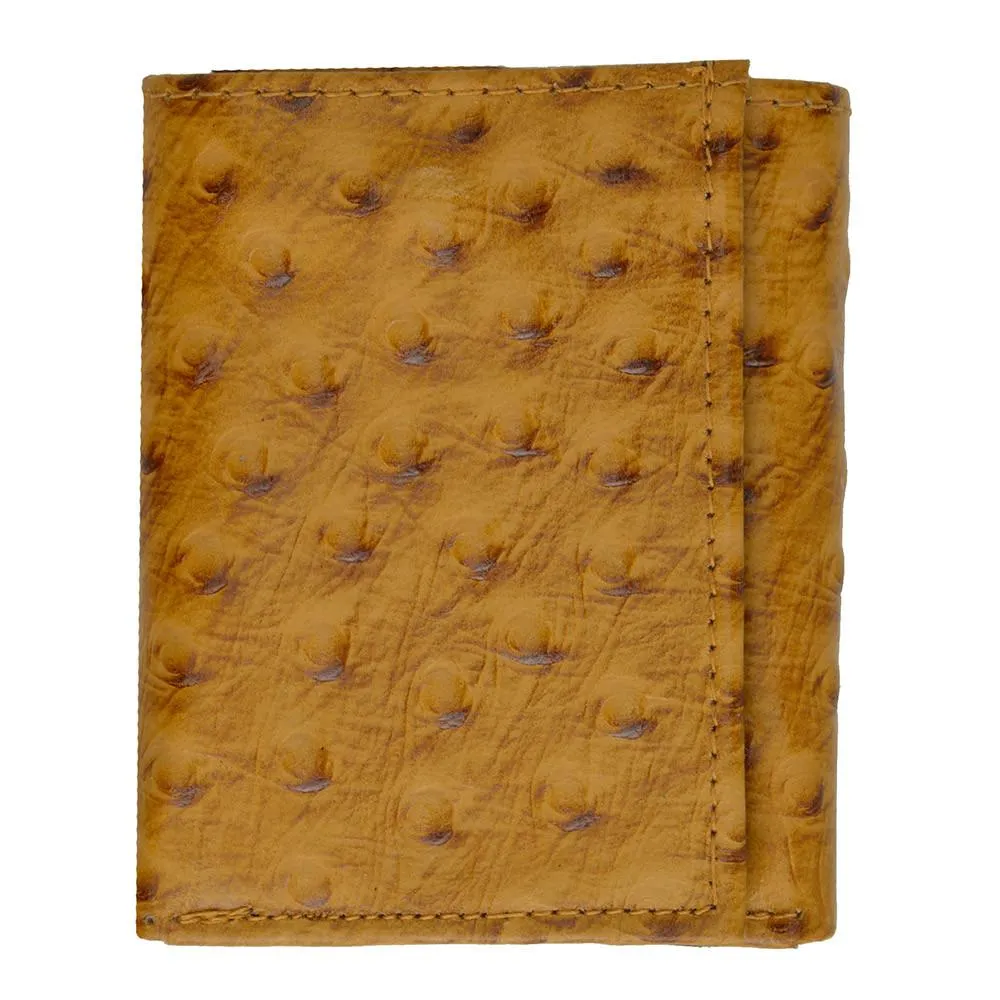 Ostrich Leather Wallet - Brown