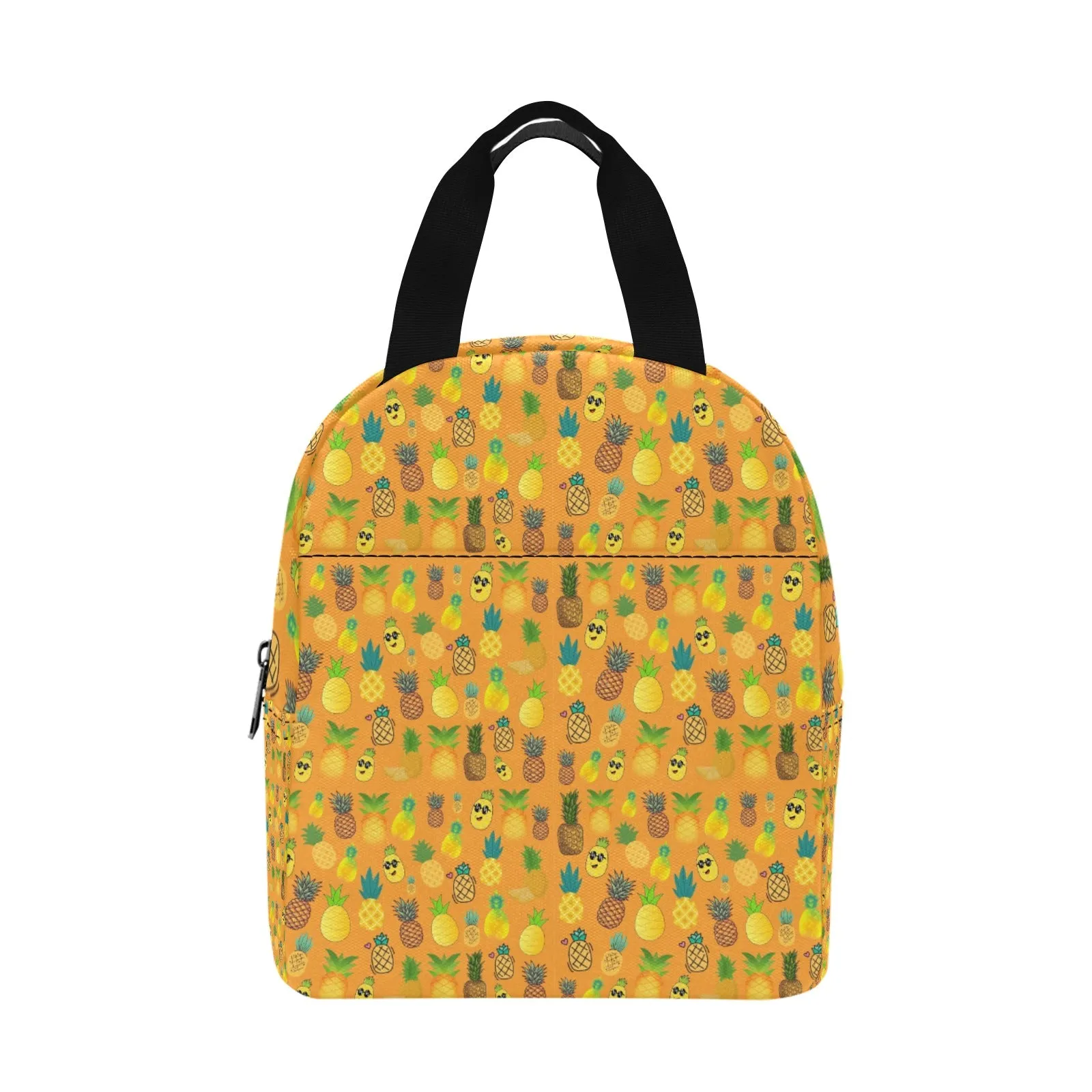 Pineapples Orange Insulated Zipper Lunch Bag
