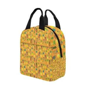Pineapples Orange Insulated Zipper Lunch Bag