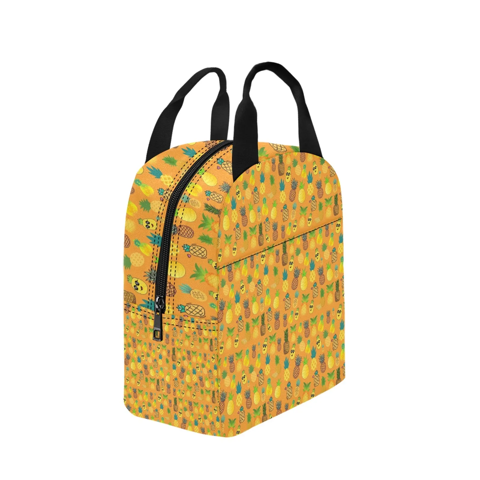 Pineapples Orange Insulated Zipper Lunch Bag