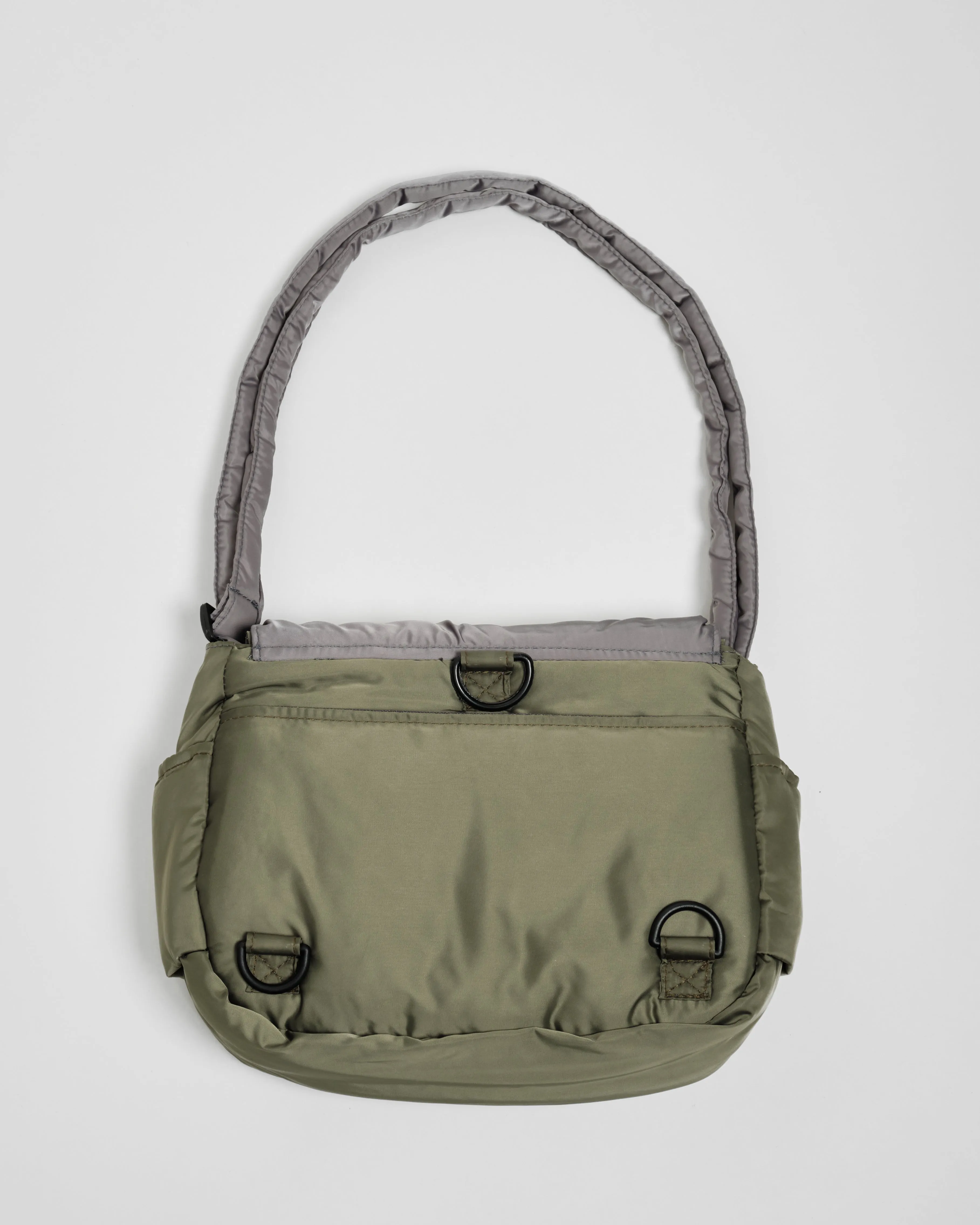 Pleats Olive Grey Multi-Carry Crossbody Bag