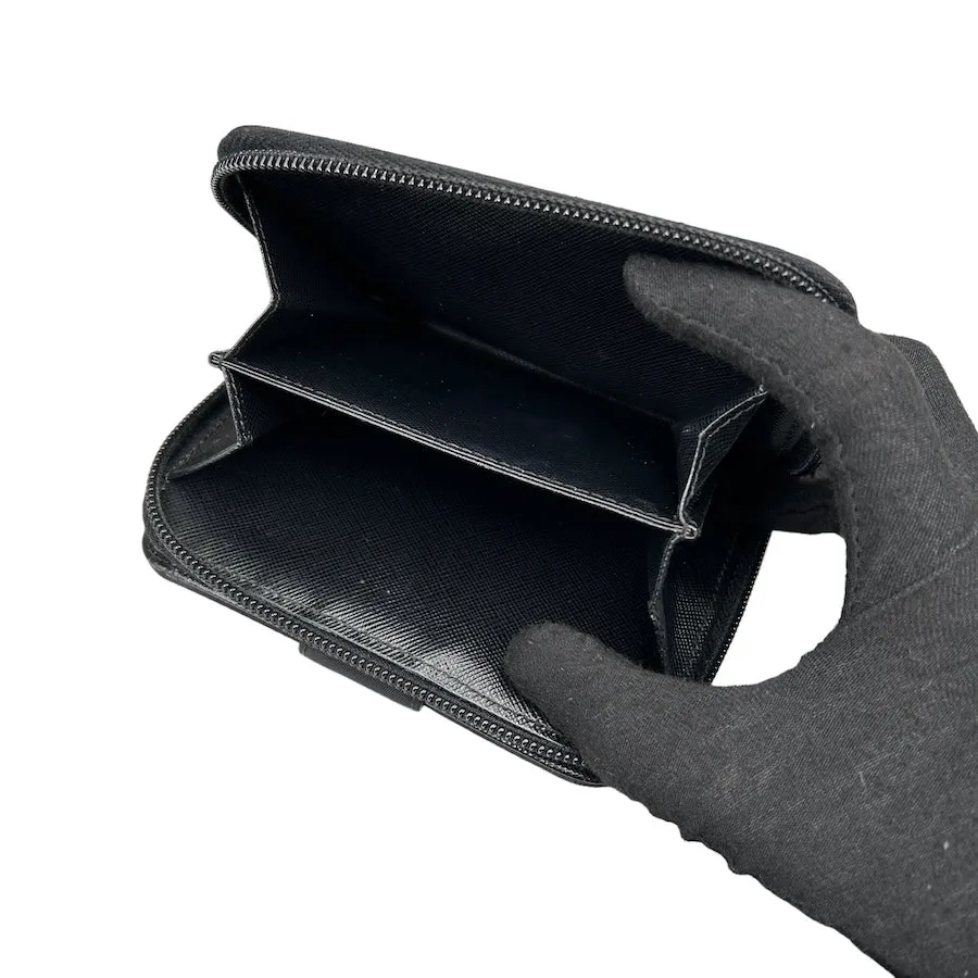 PRADA BLACK NYLON ZIP BI-FOLD WALLET