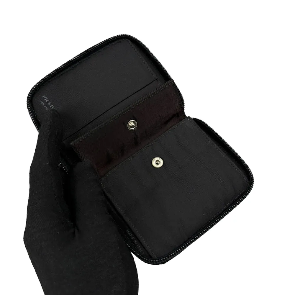 PRADA nylon zip bi-fold wallet