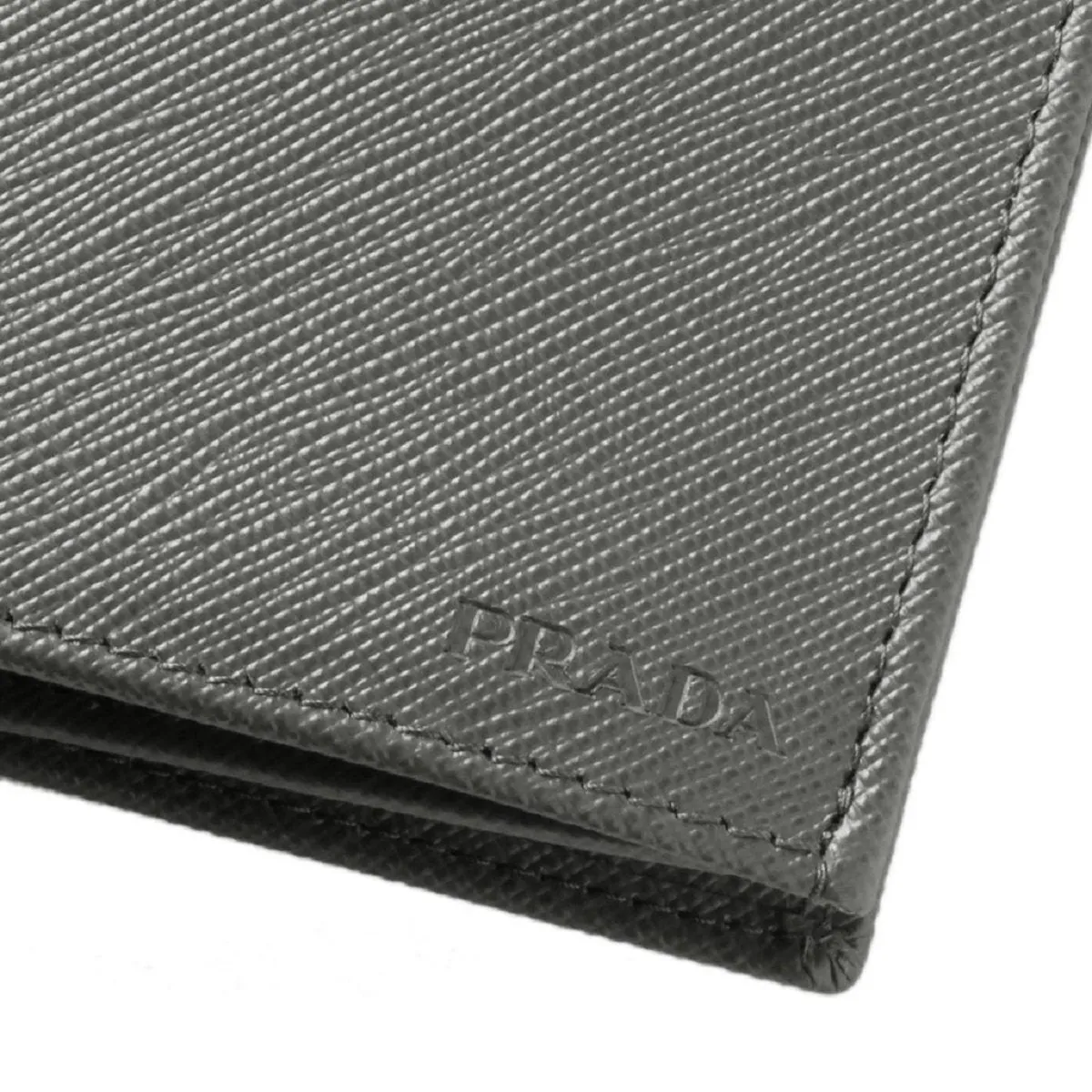 Prada Saffiano Gray Leather Men's Billfold Bi fold Wallet 2MO513