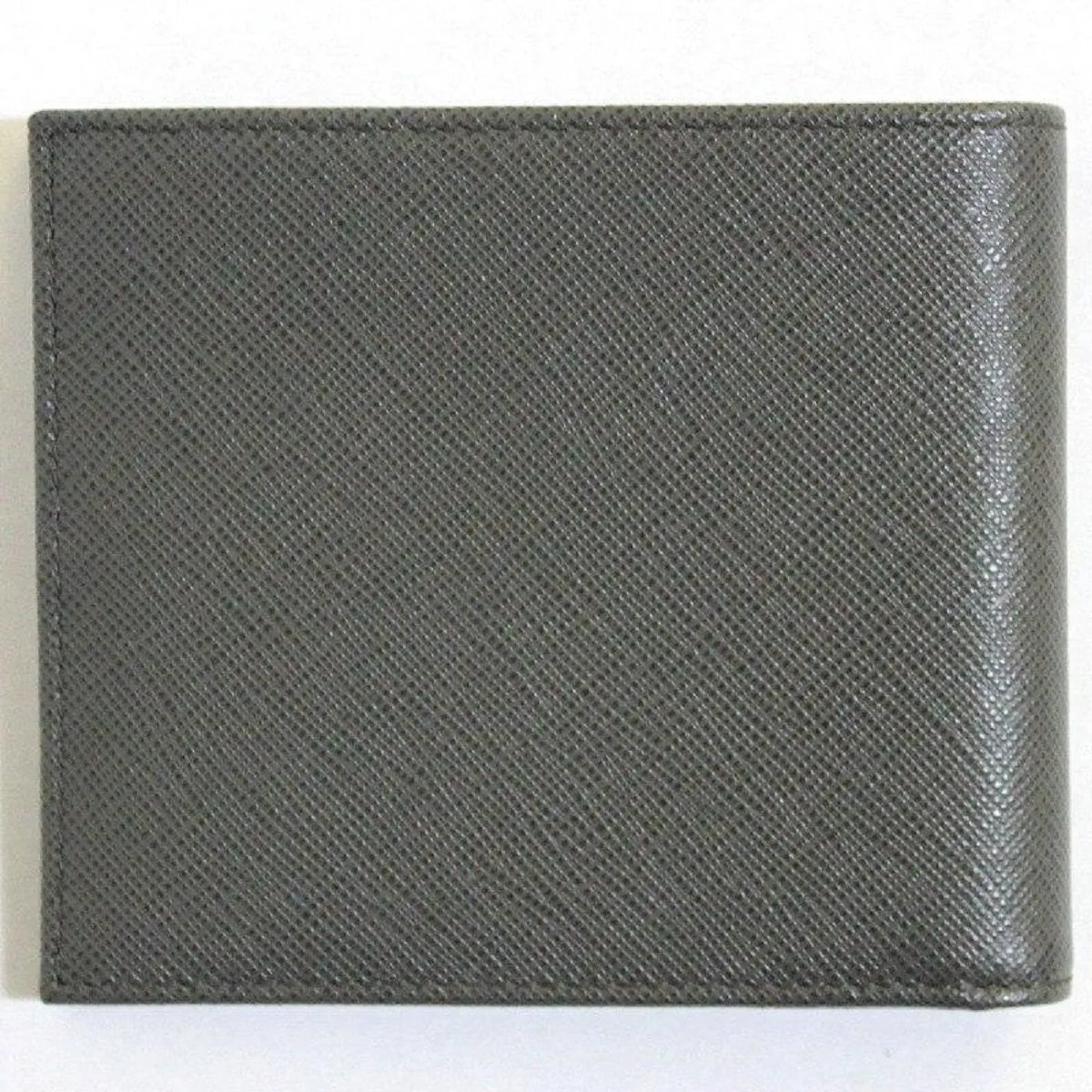 Prada Saffiano Gray Leather Men's Billfold Bi fold Wallet 2MO513