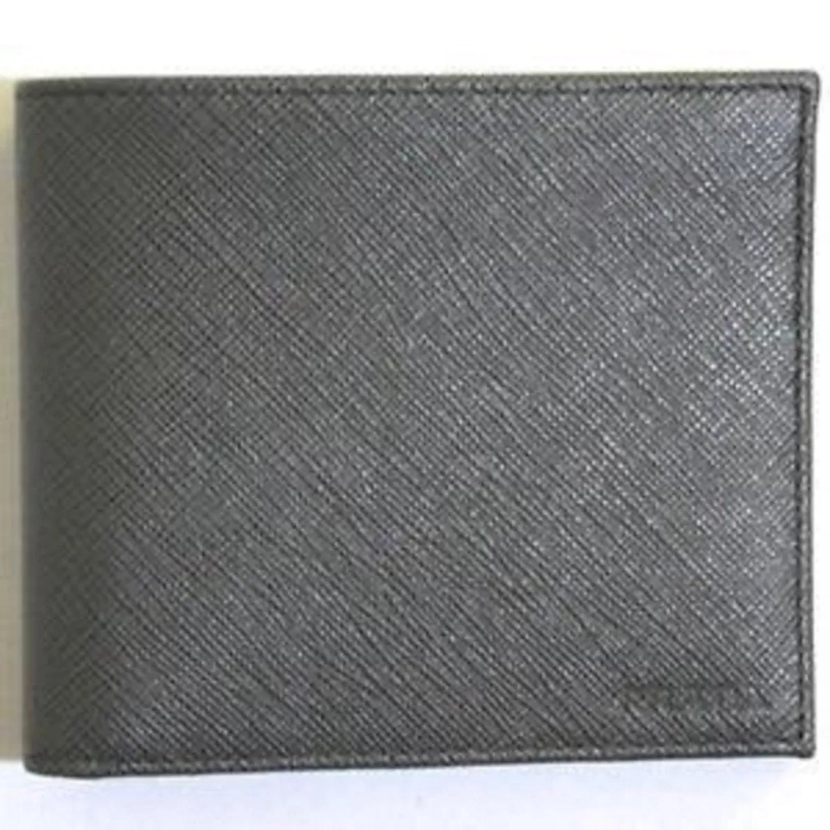 Prada Saffiano Gray Leather Men's Billfold Bi fold Wallet 2MO513