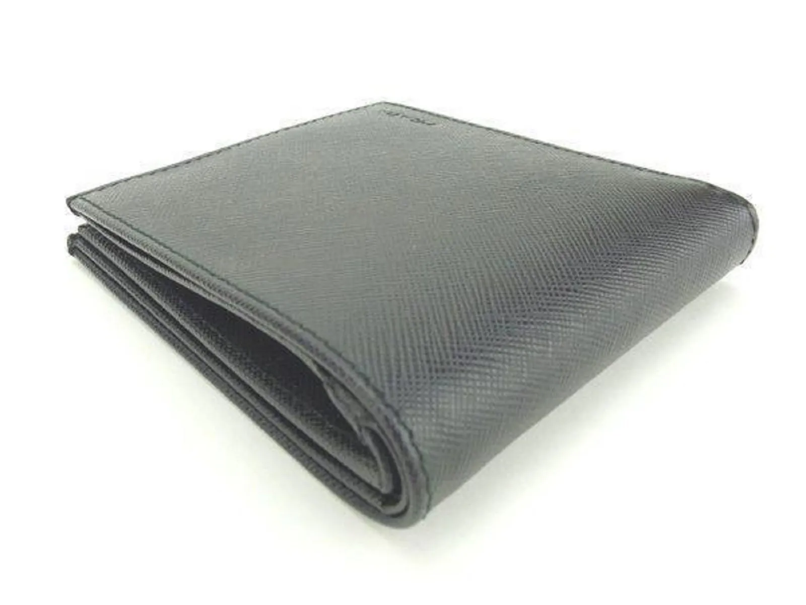 Prada Saffiano Gray Leather Men's Billfold Bi fold Wallet 2MO513