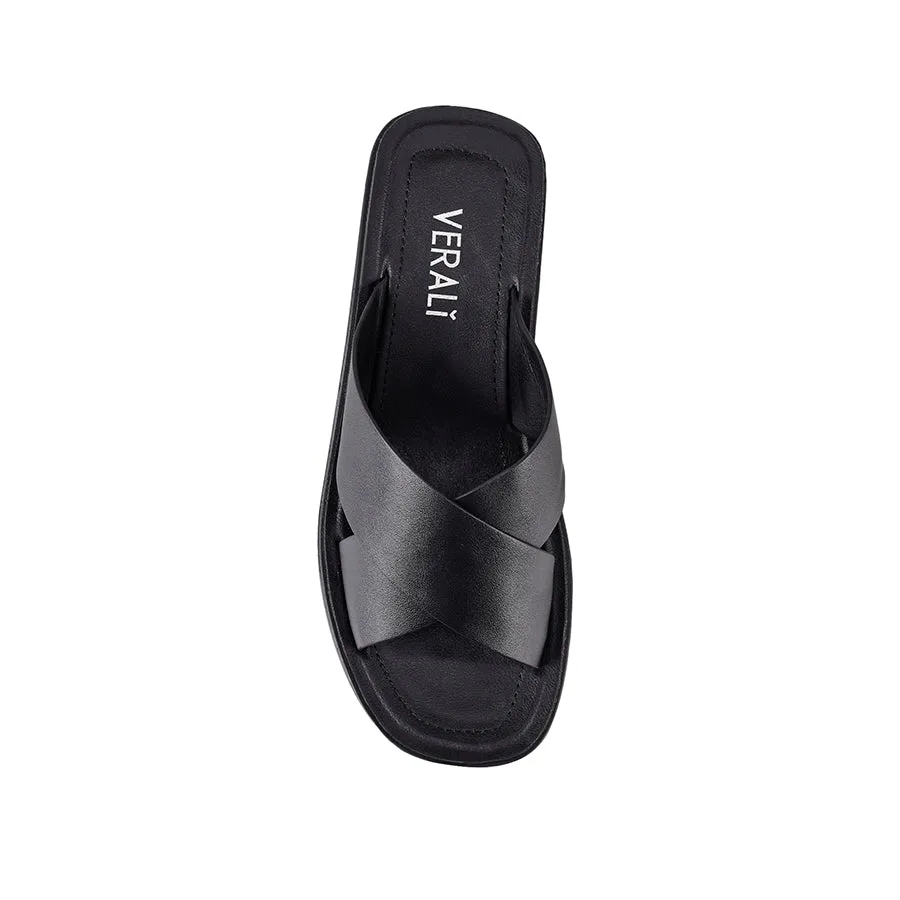 Rayne Flatform Slides - Black Smooth