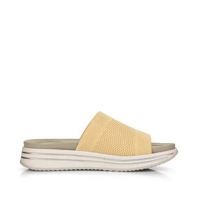 Remonte Women's Slip On Sandals- Yellow