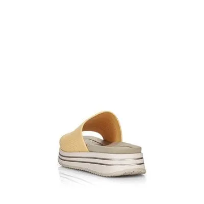 Remonte Women's Slip On Sandals- Yellow