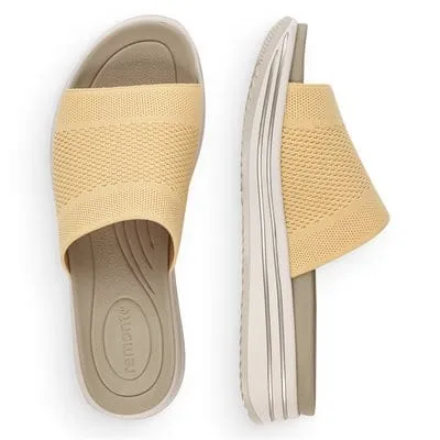 Remonte Women's Slip On Sandals- Yellow