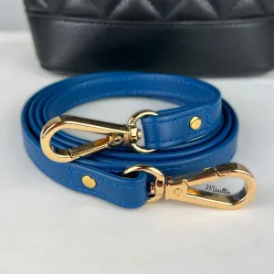 Royal Blue Leather Purse Strap, Handbag Strap or Bandolier - Customize Length (Short Shoulder to Extra Long Crossbody Size) - Half Inch Wide