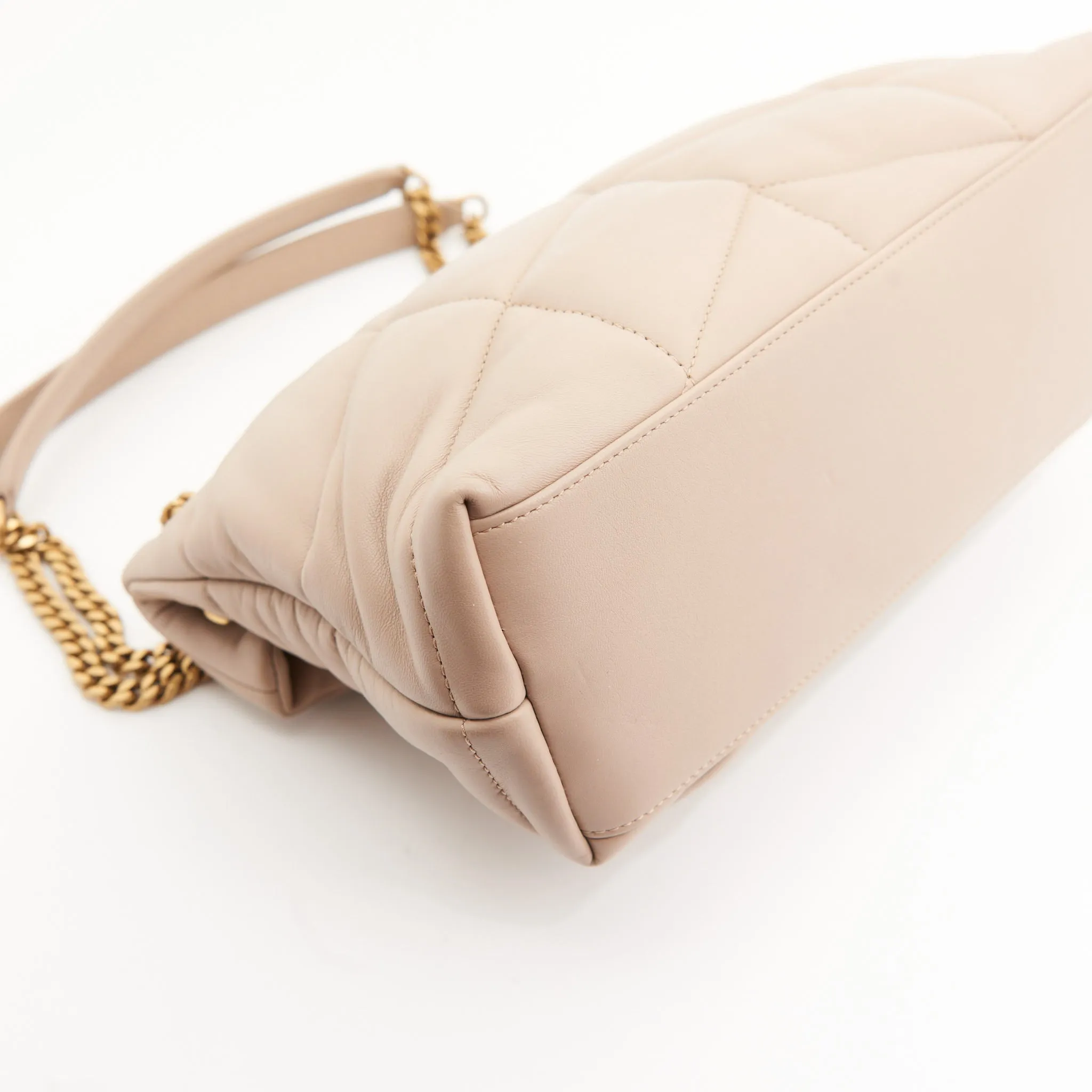 Saint Laurent Calfskin Puffer LouLou in Beige GHW