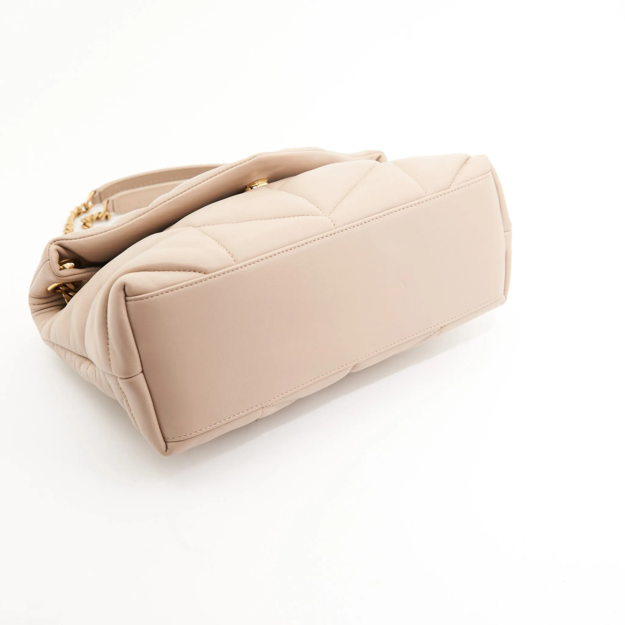 Saint Laurent Calfskin Puffer LouLou in Beige GHW