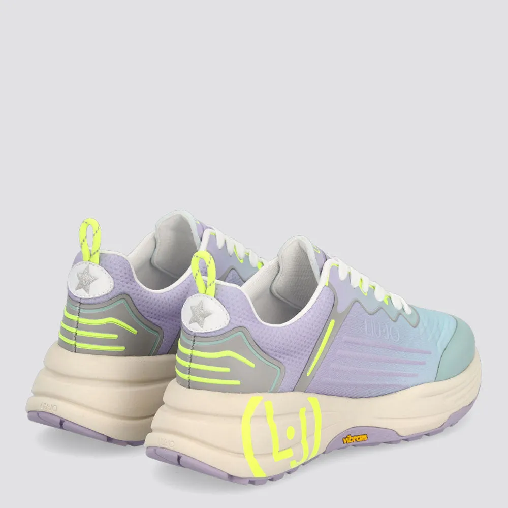 Scarpe Donna LIU JO Sneakers Running in Lycra colore Turchese e Lilla