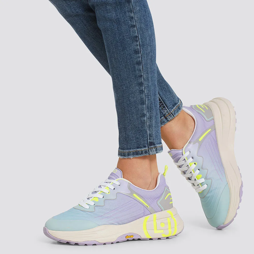 Scarpe Donna LIU JO Sneakers Running in Lycra colore Turchese e Lilla