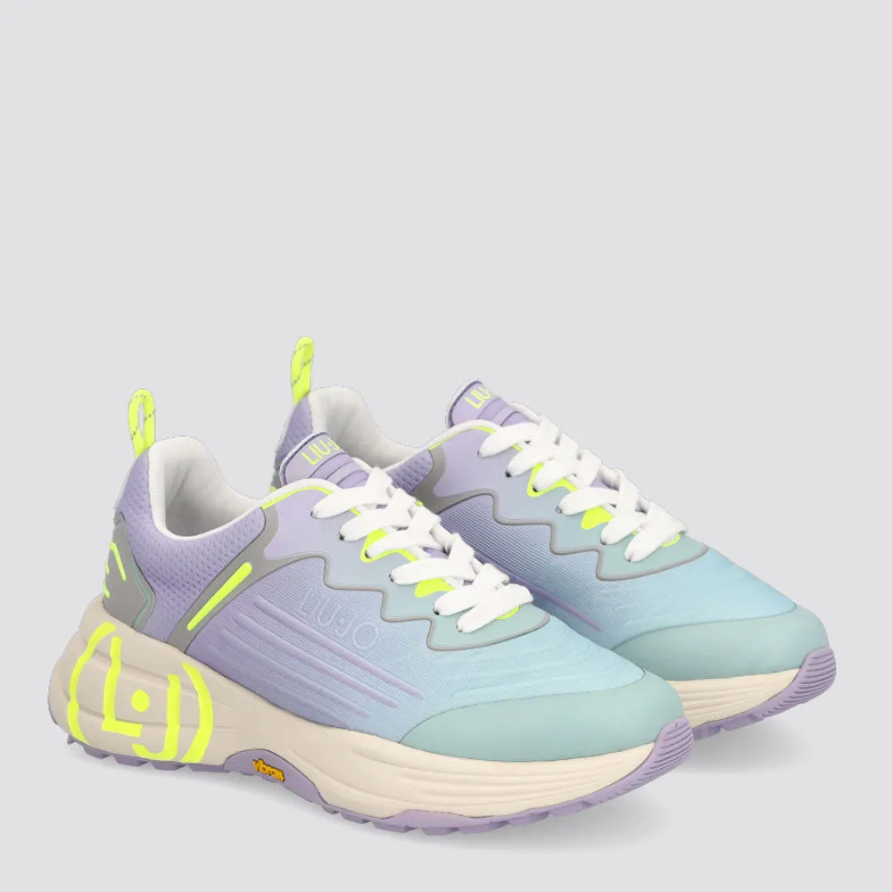 Scarpe Donna LIU JO Sneakers Running in Lycra colore Turchese e Lilla