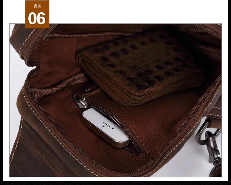Sidiou Group Men Messenger Bags Genuine Leather Men's Bags Travel Chest Pack  Leather Shoulder Bags