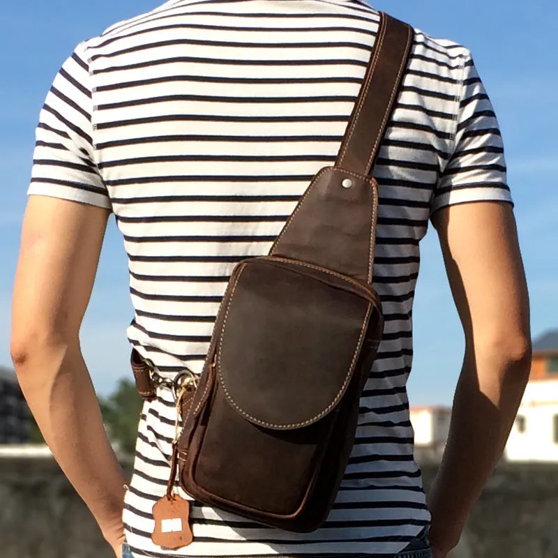 Sidiou Group Men Messenger Bags Genuine Leather Men's Bags Travel Chest Pack  Leather Shoulder Bags