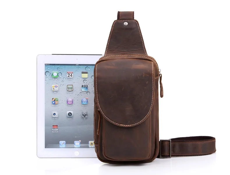 Sidiou Group Men Messenger Bags Genuine Leather Men's Bags Travel Chest Pack  Leather Shoulder Bags