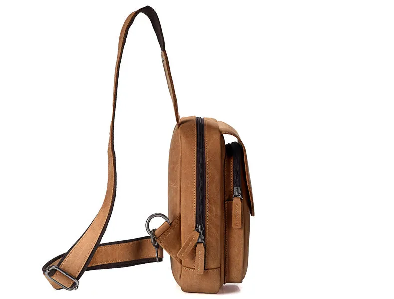 Sidiou Group Men Messenger Bags Genuine Leather Men's Bags Travel Chest Pack  Leather Shoulder Bags