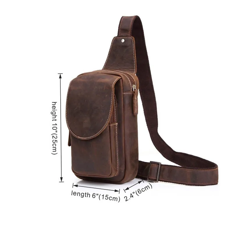 Sidiou Group Men Messenger Bags Genuine Leather Men's Bags Travel Chest Pack  Leather Shoulder Bags