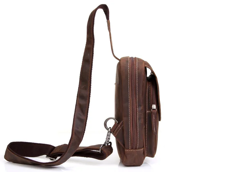 Sidiou Group Men Messenger Bags Genuine Leather Men's Bags Travel Chest Pack  Leather Shoulder Bags